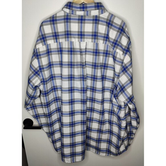 Dixxon 'Rinser' Flannel Shirt Blue Plaid Polyester Adam's Polishes Mens 4X - Picture 3 of 9